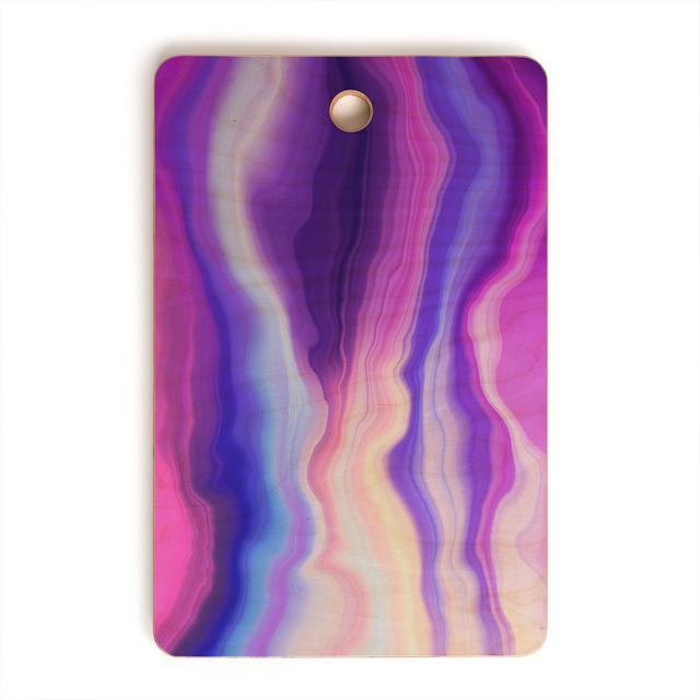Marta Barragan Camarasa Lilac luminous strokes Rectangular Cutting Board - Deny Designs