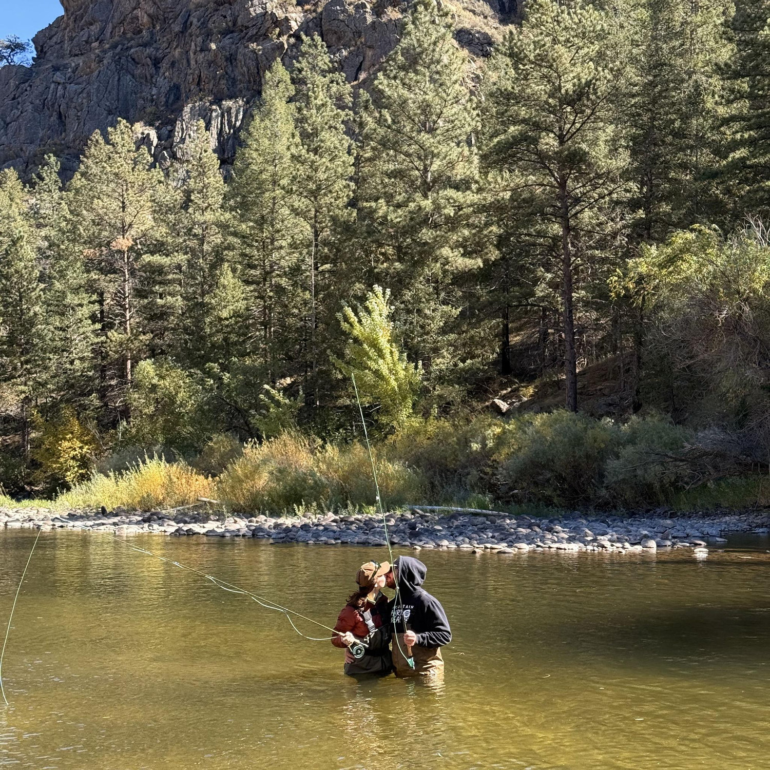 First time fly fishing together.
