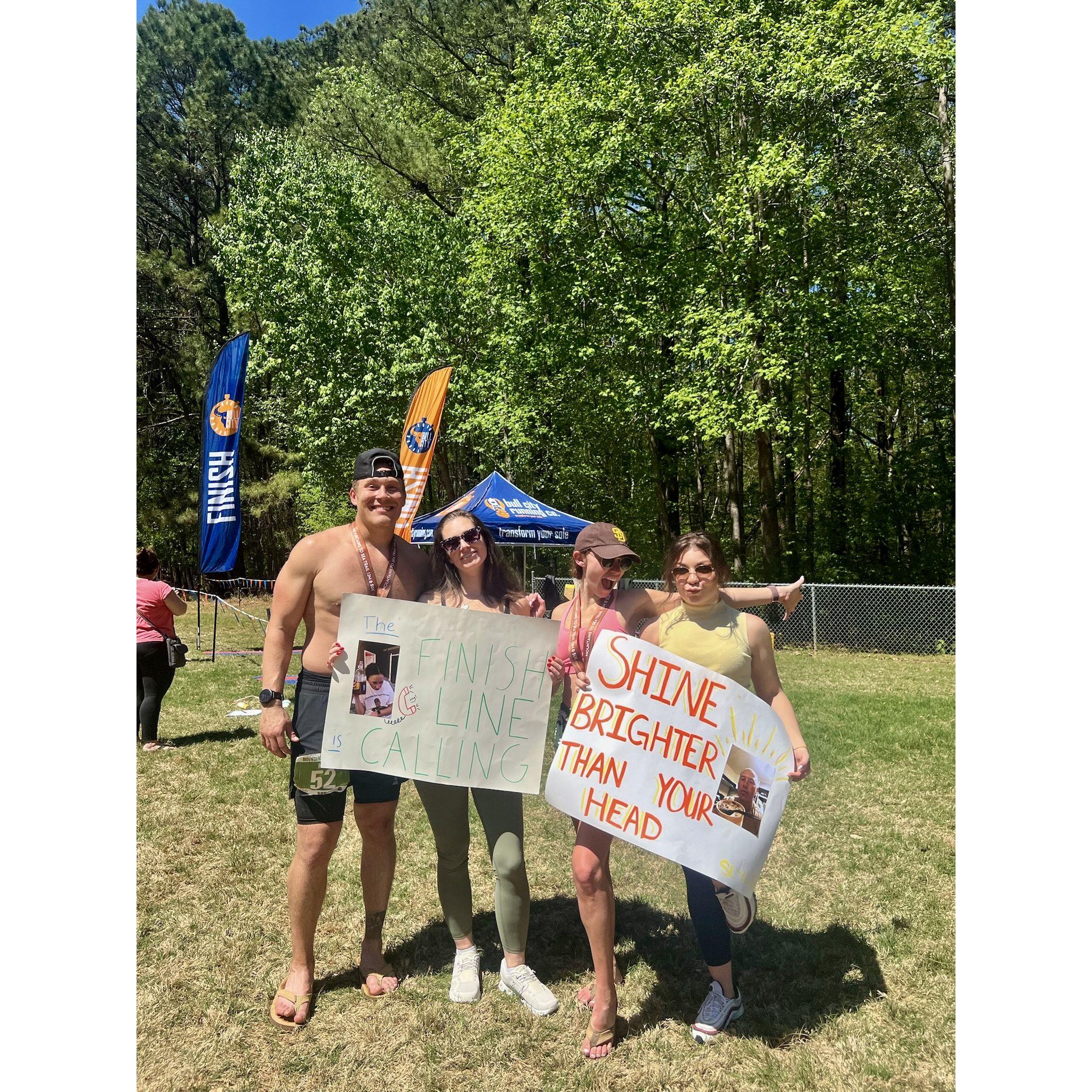 Because 26 miles was not enough, Kyle ran a 31 mile race in Raleigh. Katie ran 12 miles, and Allison and Ashley clapped really hard!
