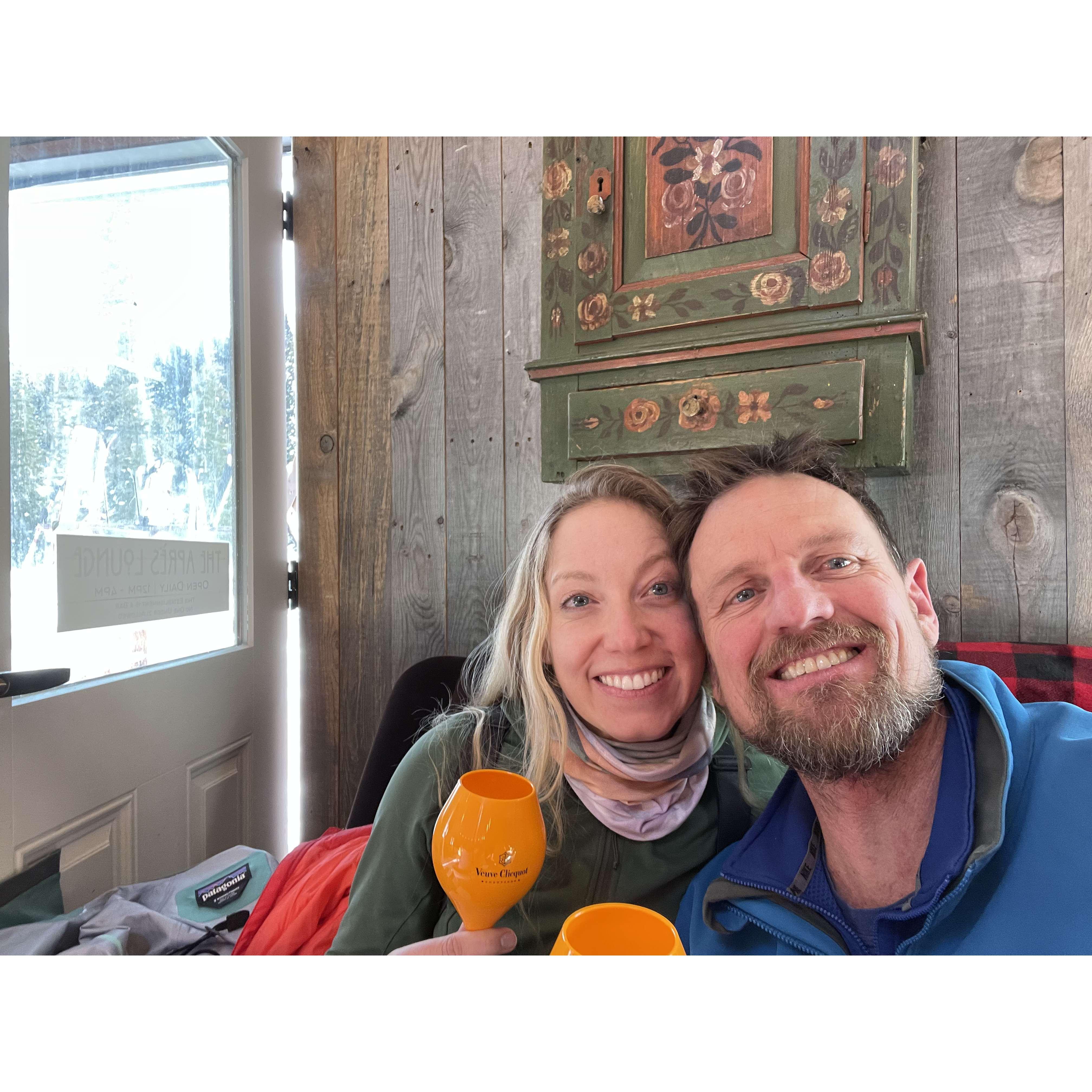 Being bougie in the Veuve Clicquot ski tent @ Deer Valley UT