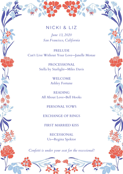 Starflower | Red | Zola Wedding Programs