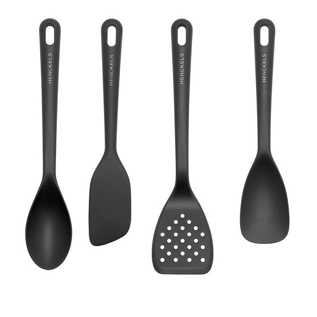 HENCKELS Silicone Onyx Cooking Utensils, 4, Black