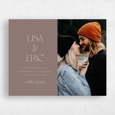 Taupe, Brown Wedding Save the Date - Papyrus Photo