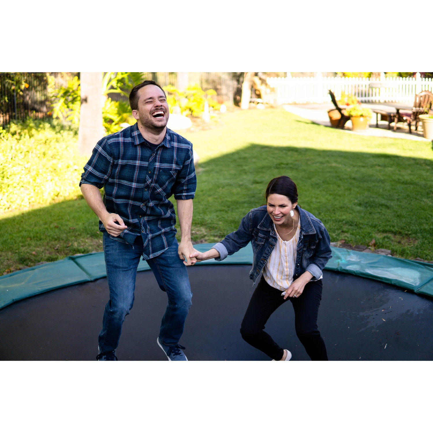 Why I agreed to jumping on the trampoline while trying to take pictures, I'll never know.