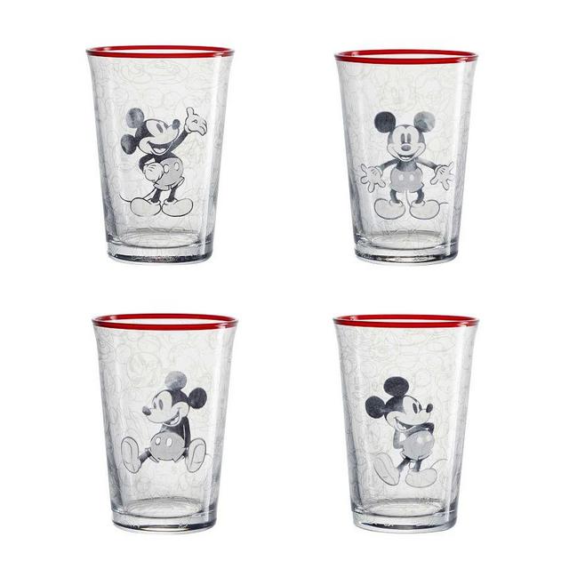 Disney Mickey Mouse Milk Glasses, Set of 4