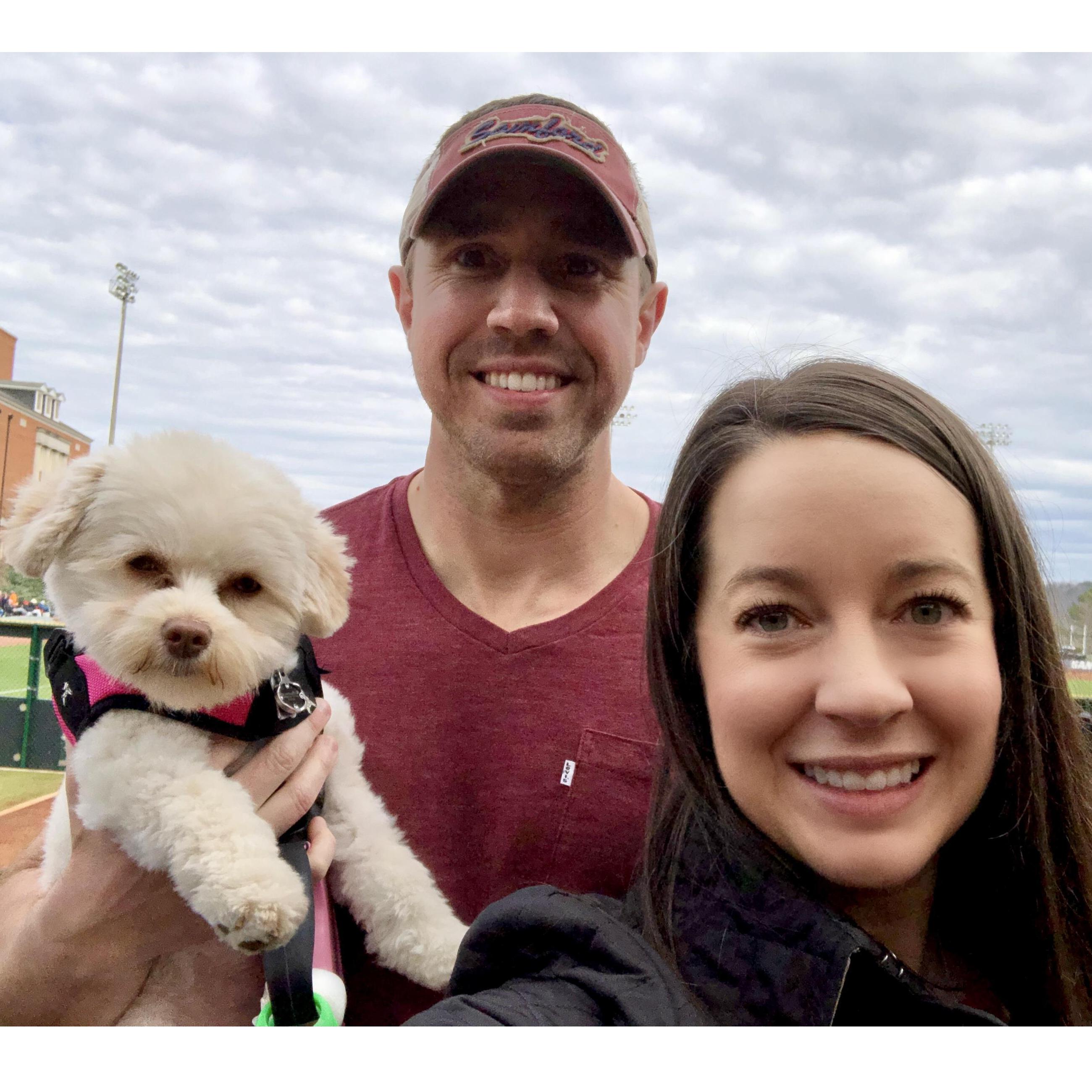 Catching a baseball game at Samford University!