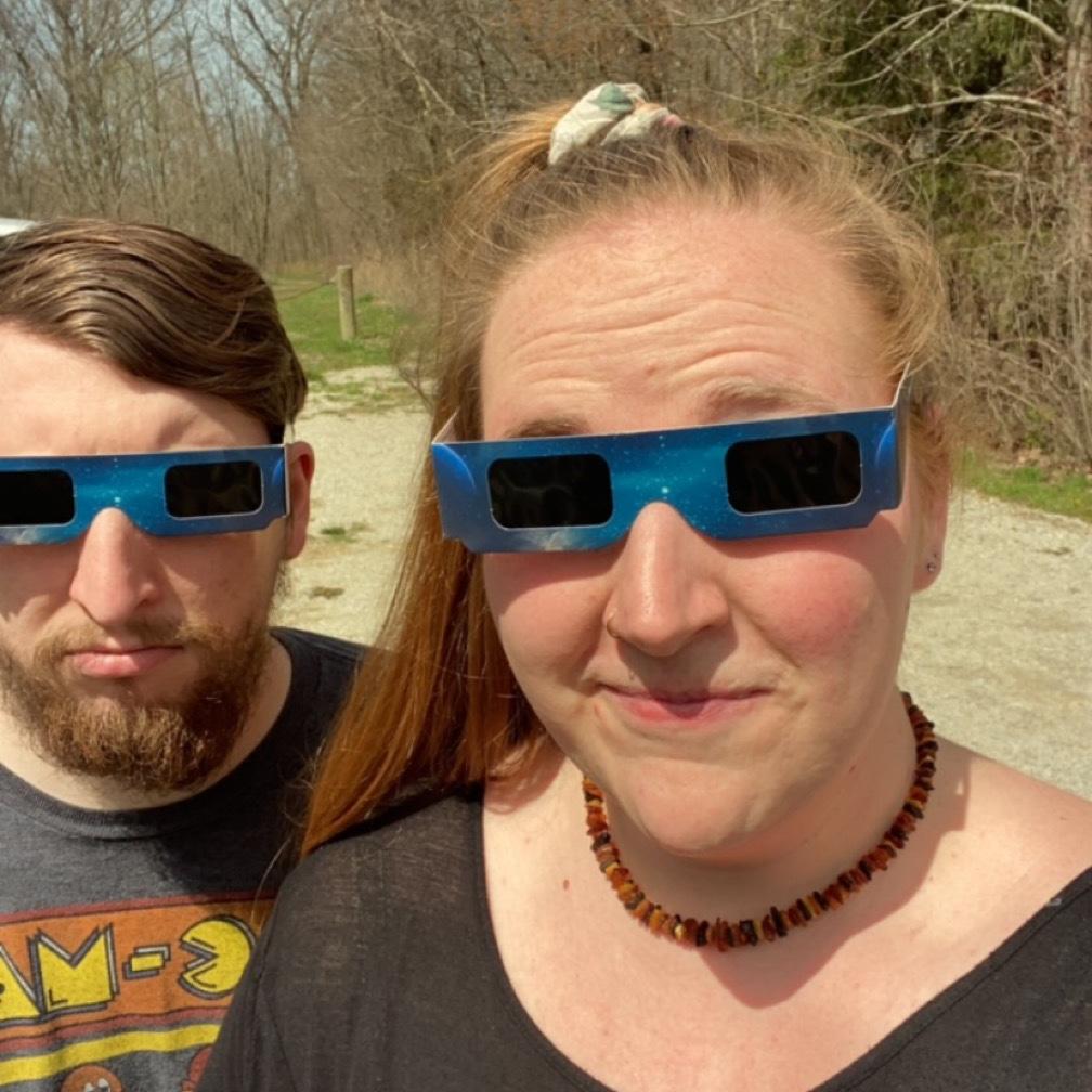 He was less than thrilled, but I wanted a picture of our cool glasses