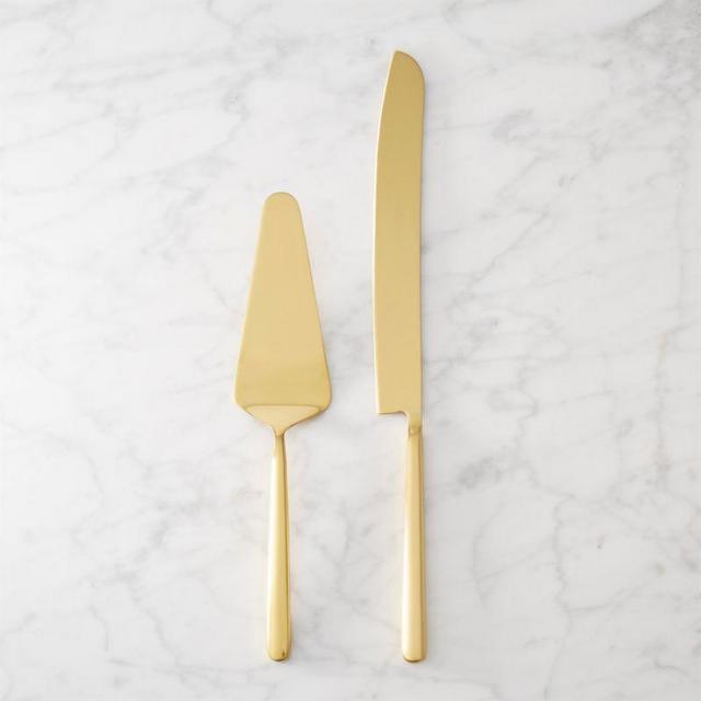 2-Piece Gold Cake Serving Set