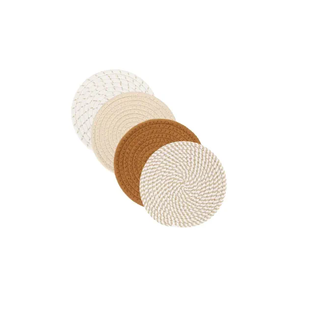 Itopfox 4-Piece Heat Resistant Trivets for Hot Dishes, Pots and Pans, Kitchen Hot Pads, Farmhouse Decor, Home Essentials, Fall Decorations