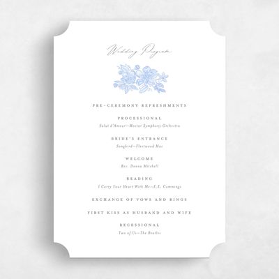 Blue Ticket Wedding Program - Siena
