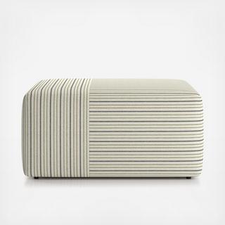 Tommi Square Striped Ottoman