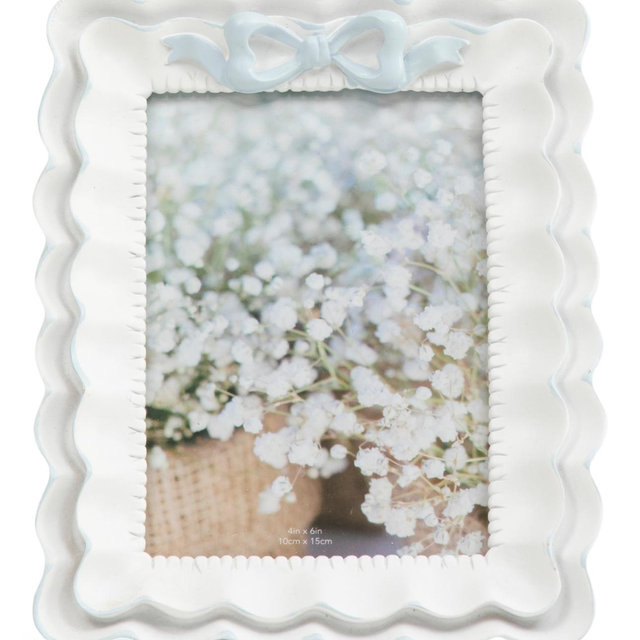 4x6 2 Tone Double Ruffle Bow Tabletop Picture Frame | Mother's Day Gifts | Marshalls