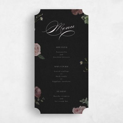 Black Ticket Wedding Menu - Bourgeon