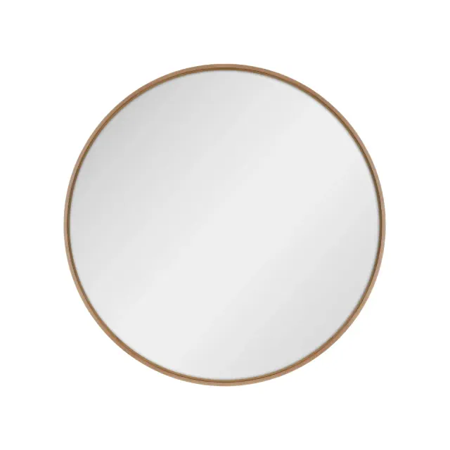 Master & Co. 34" Round Woodgrain Mirror Walnut Brown: Modern Decor, MDF Frame, Wall Mount, No Assembly Required