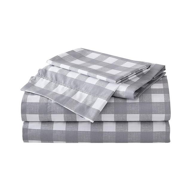 Eddie Bauer - King Sheets, Cotton Percale Bedding Set, Crisp & Cool Home Decor (Lakehouse Plaid, King)