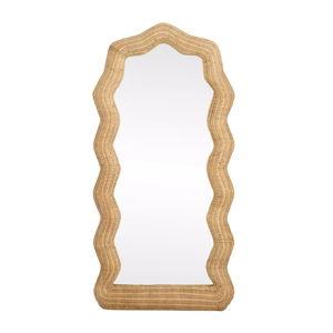 Maxine Rattan Scalloped Floor Mirror