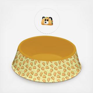 Fun Food Melamine Taco Dog Pet Bowl, Set of 2