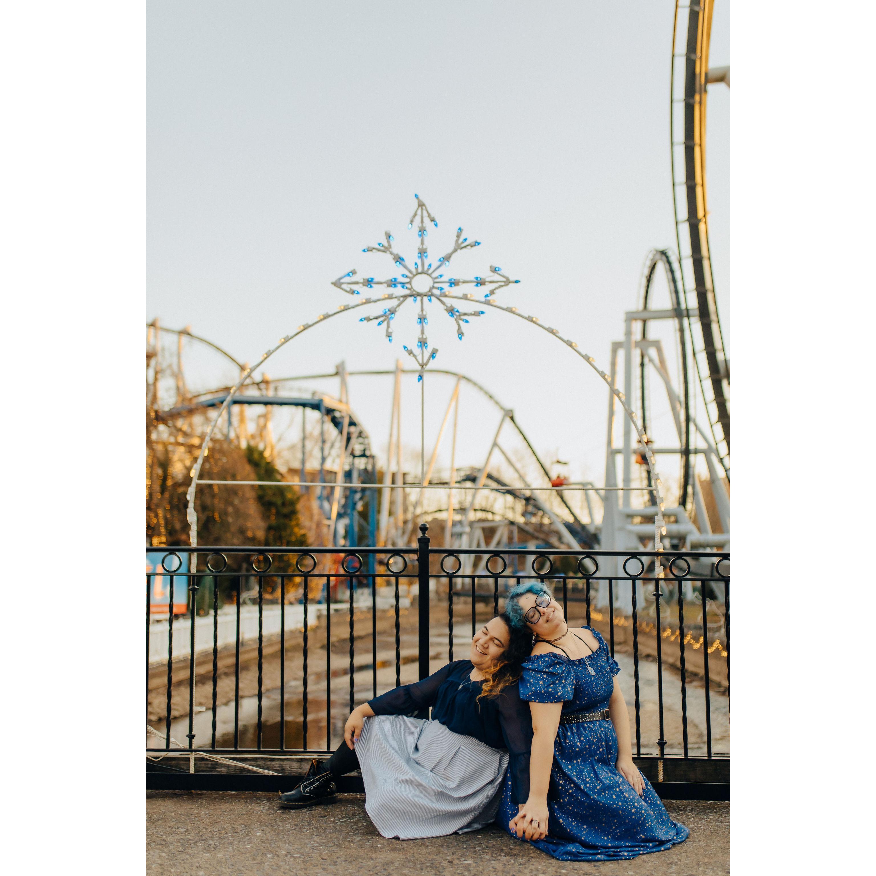This is the spot at Hershey Park where we got engaged!