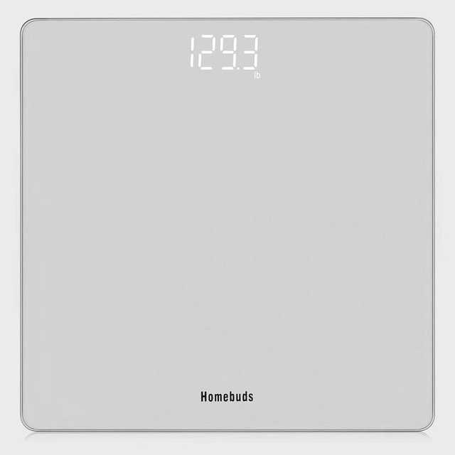 Homebuds Digital Bathroom Scale for Body Weight, Weighing Professional Since 2001, Crystal Clear LED and Step-on, Batteries Included, 400lb/180kg, Silver