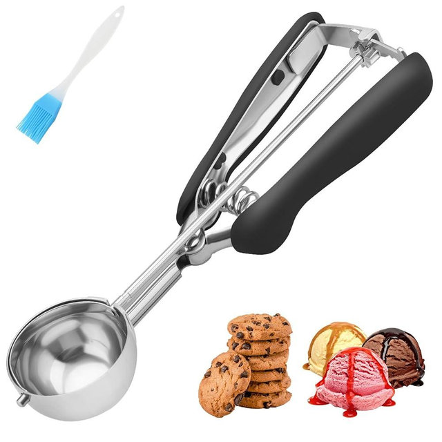 Medium Cookie Scoop 2 Tablespoon, Size #40 Cookie Dough Scoop, 18/8 Stainless Steel Ice Cream Scoop with Comfortable Grip, for Baking Cookies, Muffins, Cupcakes