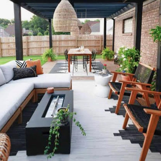 Outside House Projects: Extended Paved Back Patio