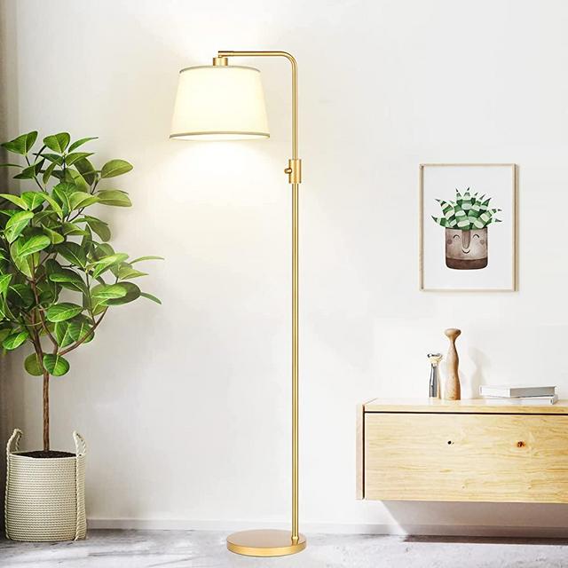 Dimmable Floor Lamp, 1000 Lumens LED Edison Bulb Included, Nintiue Arc Floor Lamps for Living Room Modern Standing Lamp Tall Lamps for Living Room Bedroom-Gold