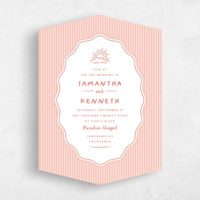 Orange Diamond Wedding Invitation - Sole Classic
