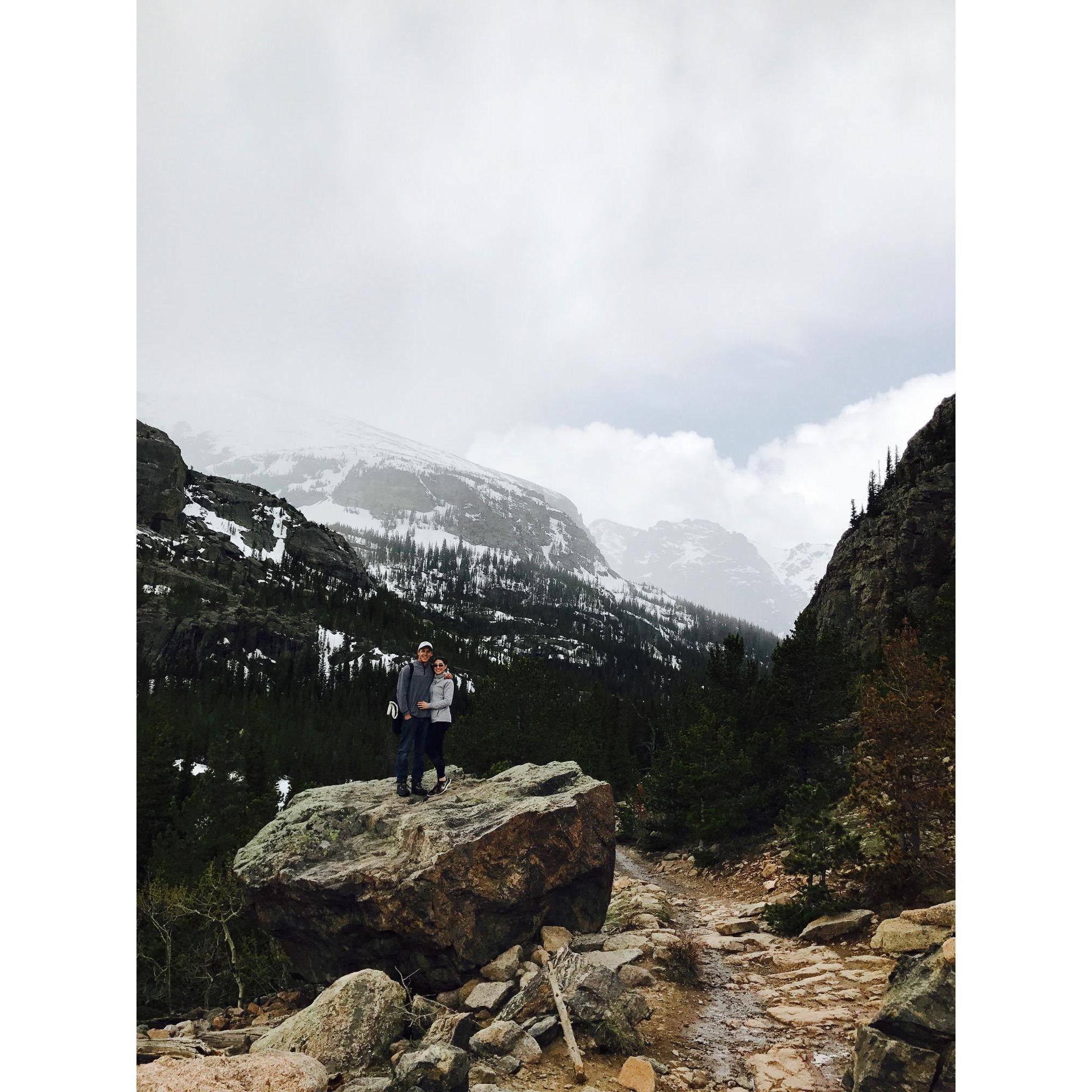 Hike up to Mills lake in Rocky Mountain National Park