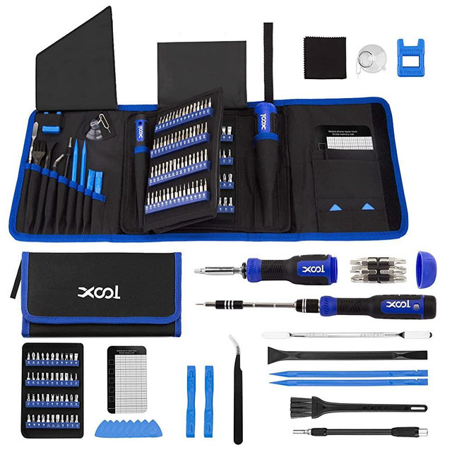Precision Screwdriver Kit, XOOL 190 in 1 Electronics Repair Tool Magnetic Driver Kit with 164 Bits, Flexible Shaft, Extension Rod for Computer, Mobile Phone, Smartphone, Game Console, PC, Tablet