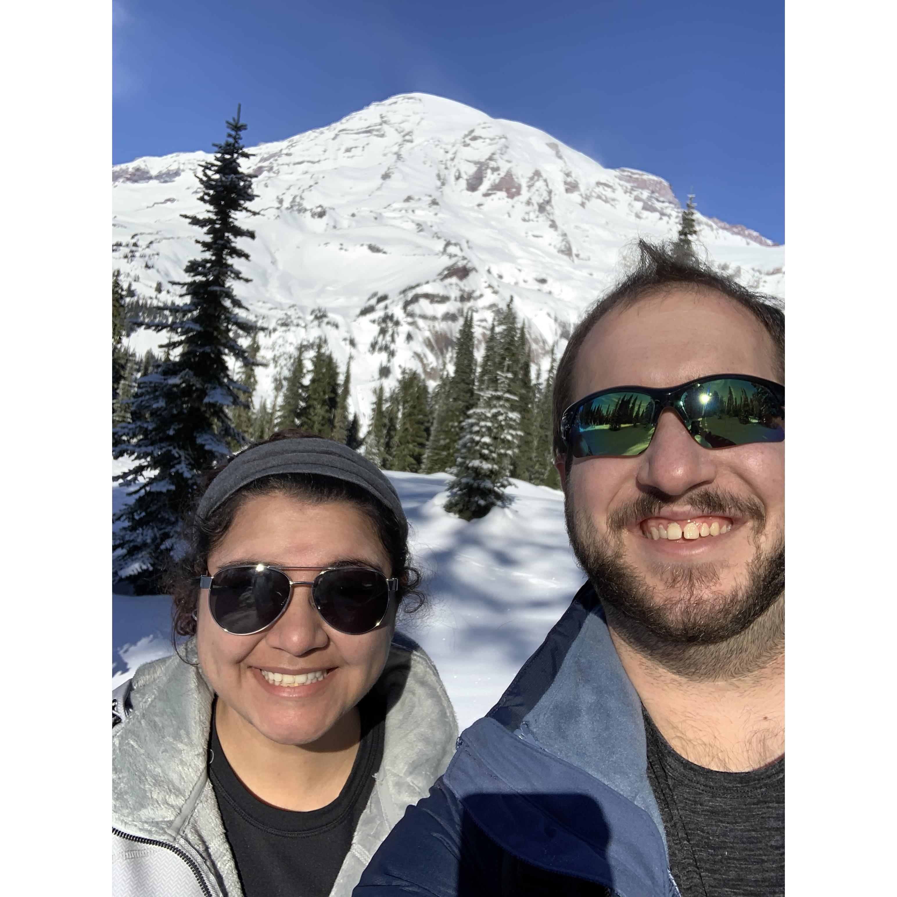 Snowshoeing in Mt. Rainier National Park, January 2021