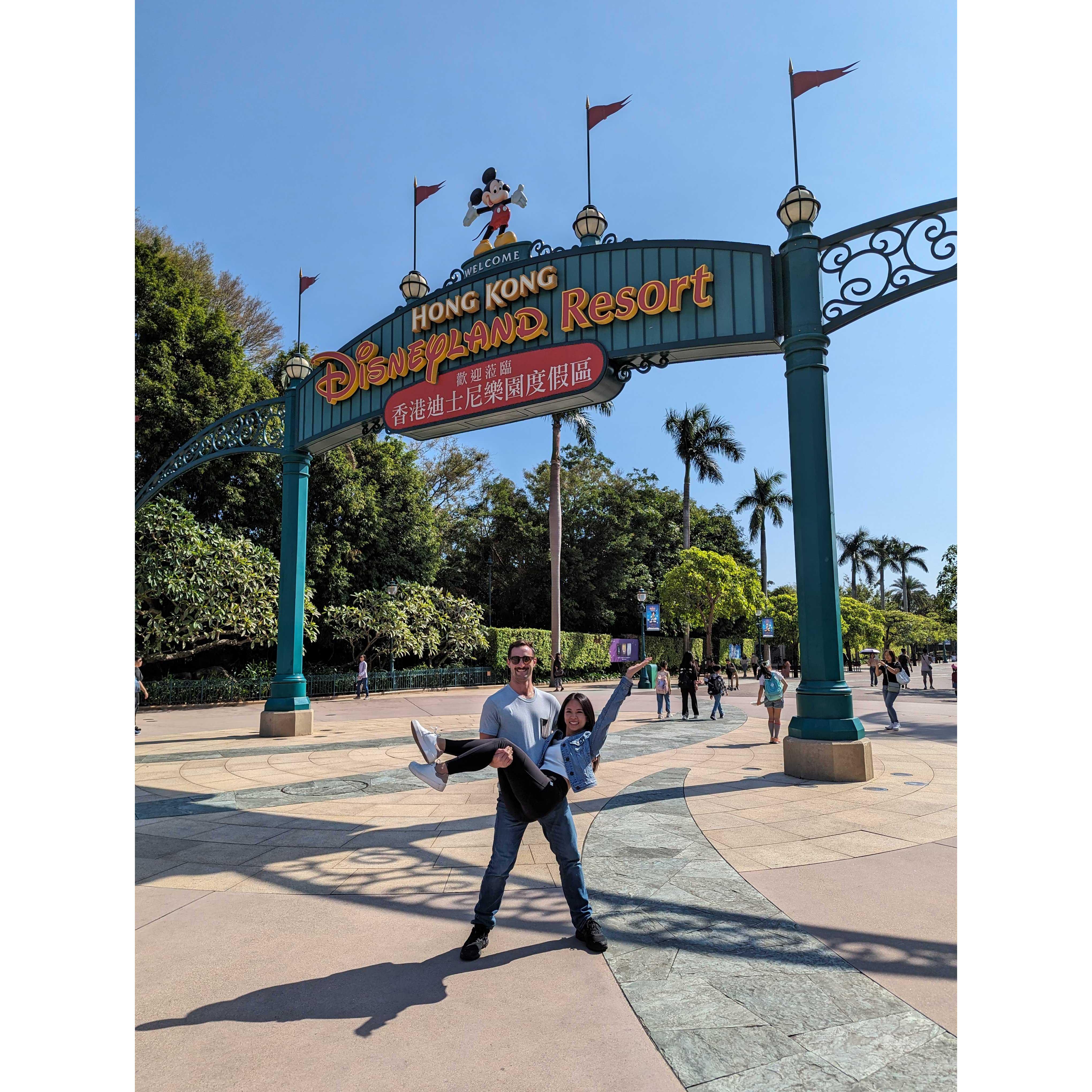 The happiest place on earth- especially right after engagement! Disneyland Hong Kong, November 2023