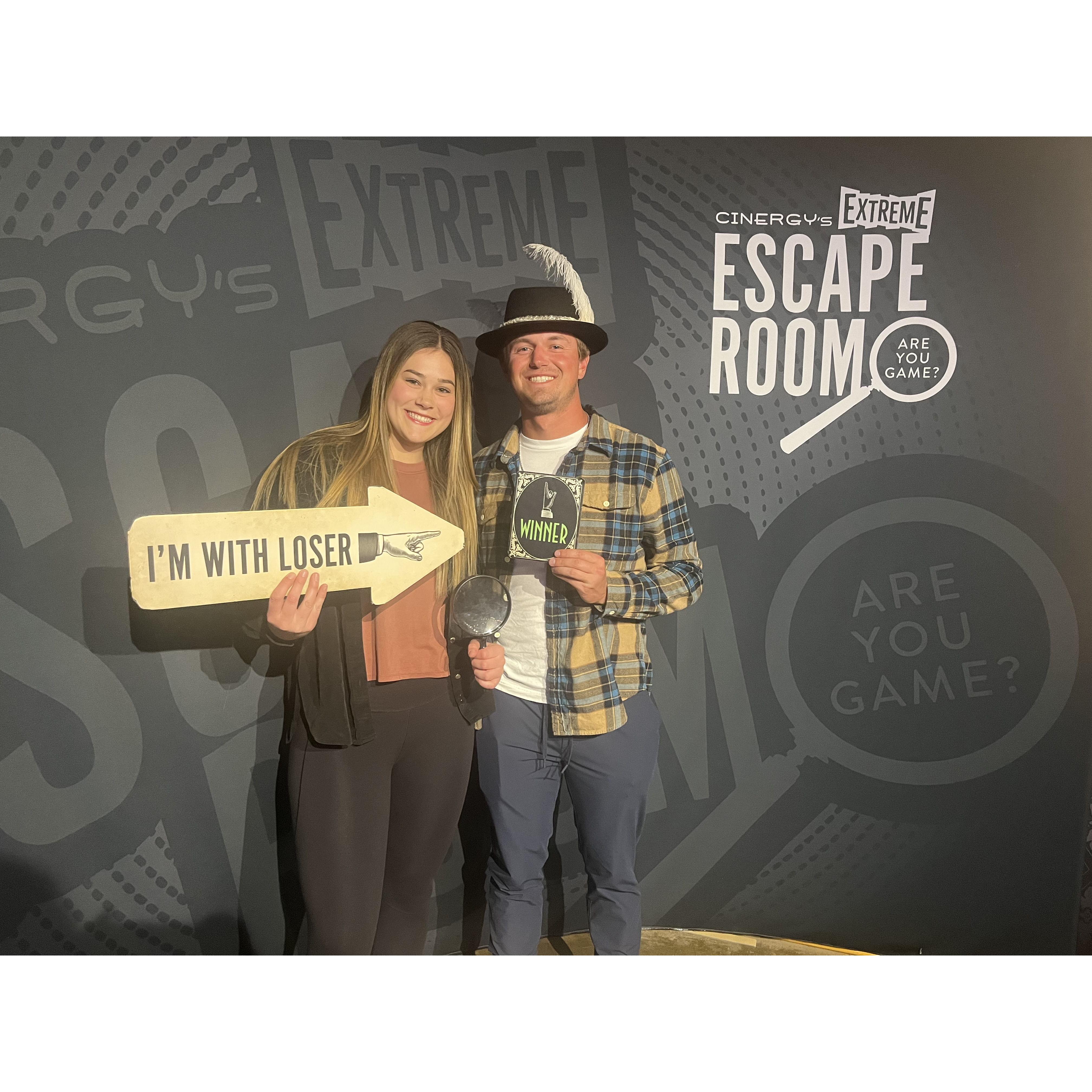 Escape room... got out with 30 seconds left!