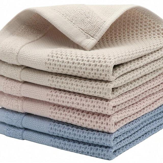 Mia'sDream Dish Cloths Dish Rags for Washing Dishes Waffle Weave Cotton Kitchen Dish Towel, Soft and Absorbent Dish Towels Hand Towels for Kitchen Drying, 12inchx12inch 6 Pack (Multi Color)