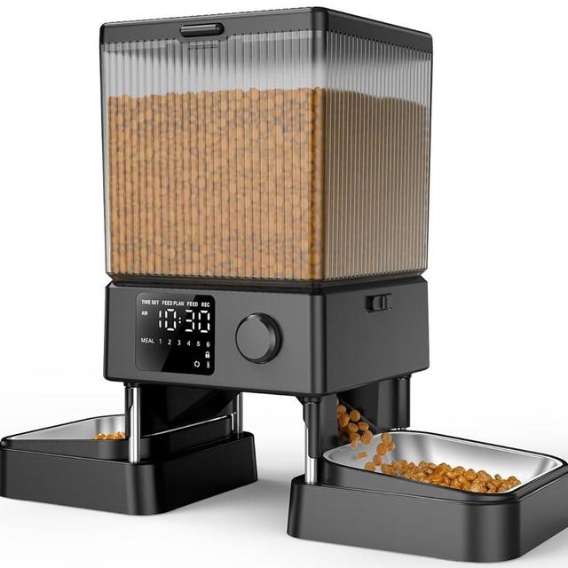 oneisall Automatic Cat Feeder for 2 Cats Small Dogs, 20 Cups/5L Automatic Cat Food Dispenser for Small Pets Indoor, Timed Cat Feeder for Dry Food