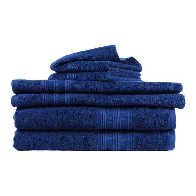 6pk Solid Bath Towel Navy - Freshee