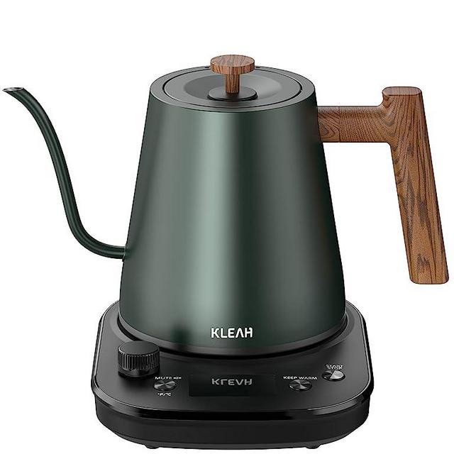 KLEAH Electric Kettle Gooseneck with Temperature Control Stainless Steel Automatic Shut Off Coffee Kettle Hot Water Boiler Pour Over Tea Kettle 1200 Watt Quick Heating Keep Warm, 0.8L for Gift