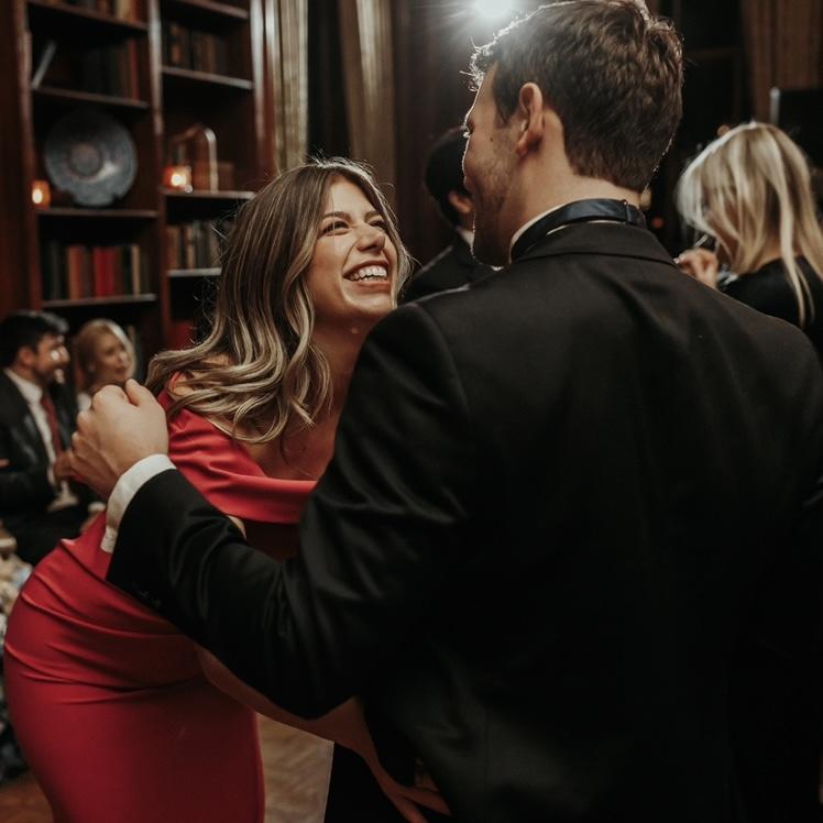 On the dance floor!