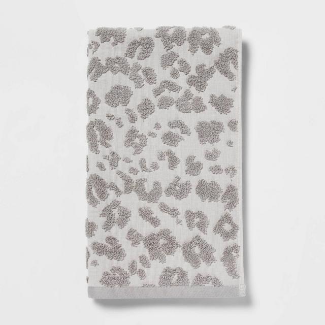 Performance Plus Hand Towel Light Gray Leopard - Threshold™