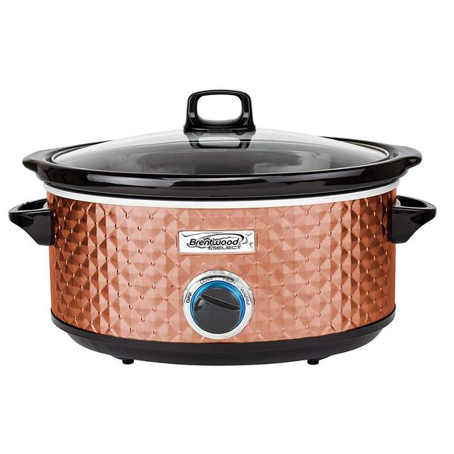 Brentwood SC-157C Diamond Pattern, 7 Quart (Copper) Slow Cooker
