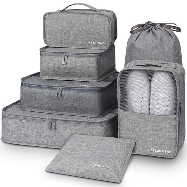 Mossio 7 Set Packing Cubes with Shoe Bag - Luggage Organizers Suitcase Travel Accessories