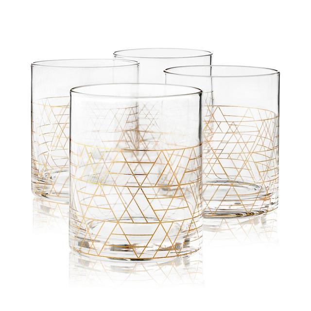 Hotel Collection Gold Decal Double Old-Fashioned Glasses, Set of 4, Created for Macy's