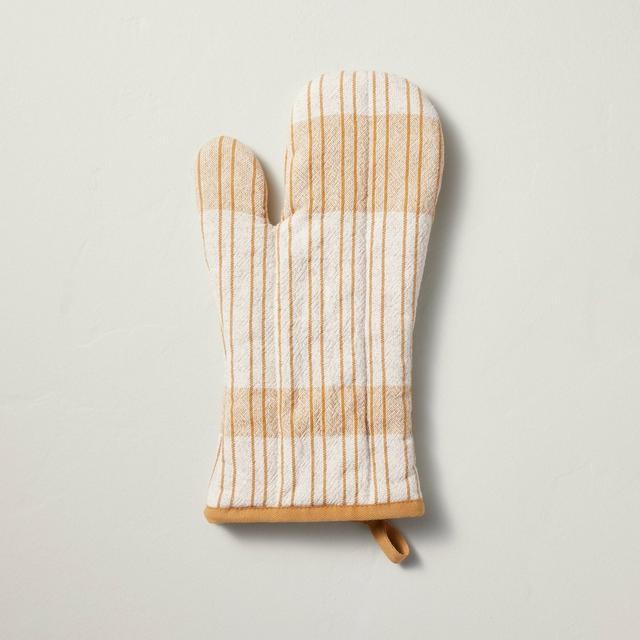 Plaid Stripe Oven Mitt Tan/Natural - Hearth & Hand™ with Magnolia