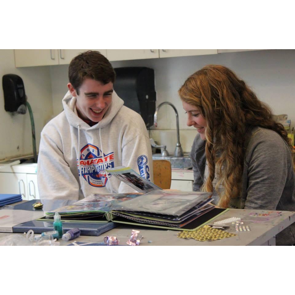 Jacob joined the scrapbooking elective so he could see Molly more often