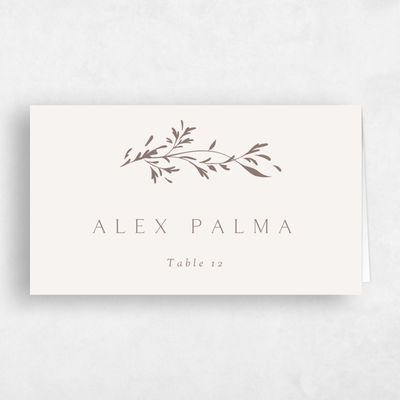 Light Oatmeal, Beige Wedding Place Card - Clarissa