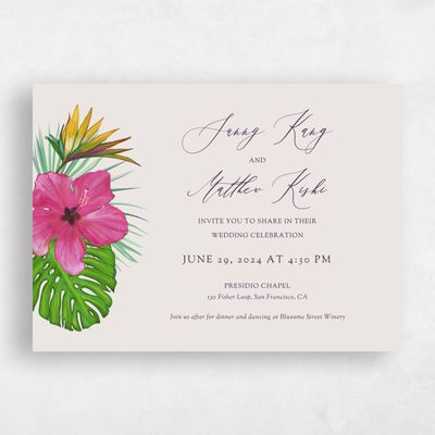 Grey Landscape Wedding Invitation - Kaumana Landscape