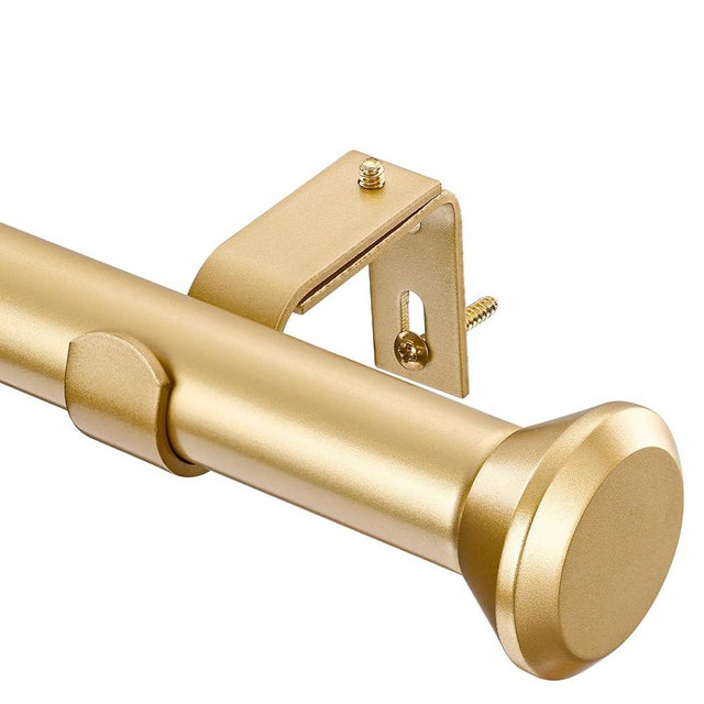 SIMEWIN Heavy Duty Gold Curtain Rods for Windows 28 to 48 Inches, Gold 1" Adjustable Curtain Rods with Diamond Finials for Bedroom, Living Room, Patio, Kitchen