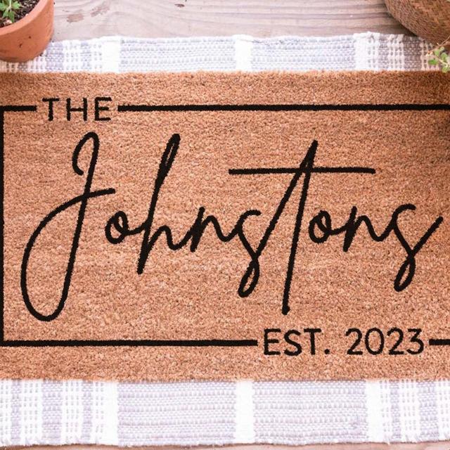 Custom Door Mat Outdoor, Last Name Doormat, Front Door Decor, Housewarming Gift, Wedding Gift, Closing Gift, Personalized Welcome Doormat