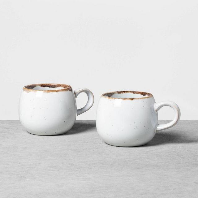 10oz Stoneware Reactive Glaze Round Mug Sour Cream - Hearth & Hand™ with Magnolia