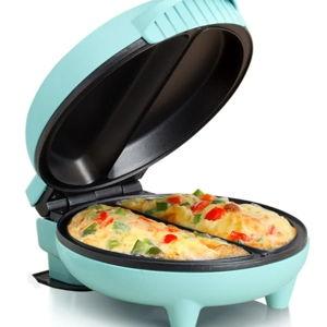 Holstein Housewares - Non-Stick Omelet & Frittata Maker, Mint/Stainless Steel - Makes 2 Individual Portions Quick & Easy