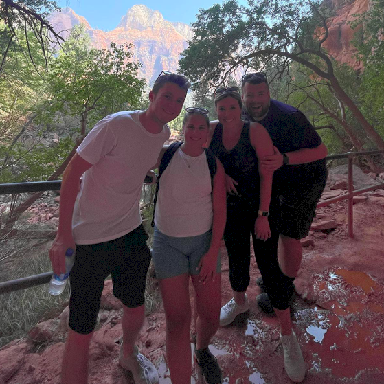 Hiking through Zion National Park with our friends!